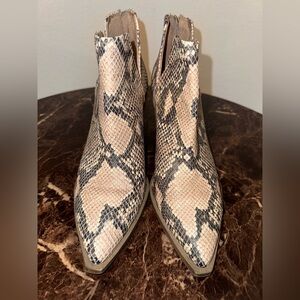 Vince Camuto Beige and Black Patterned Ankle Boots